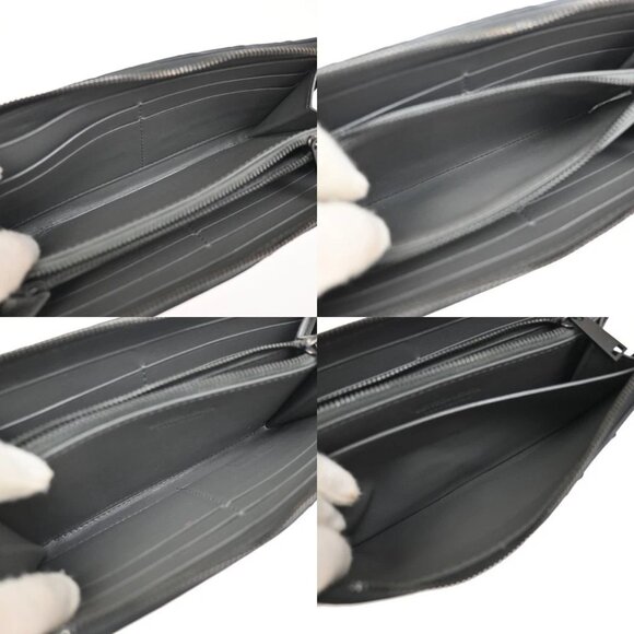 BOTTEGA VENETA Intrecciato Long Zipper Around Wallet Leather Black 65FC117 - Picture 8 of 13